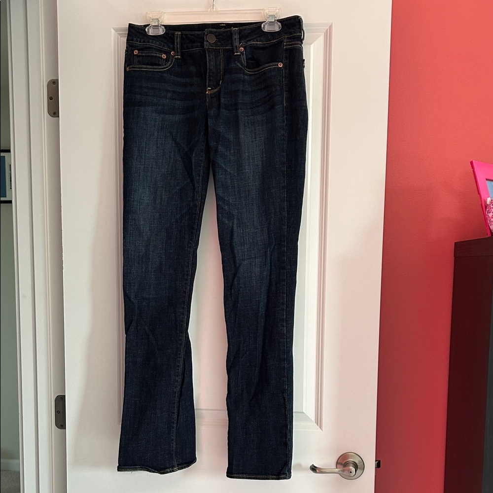 American Eagle Outfitters Dark Blue Women's Straight Leg Jeans